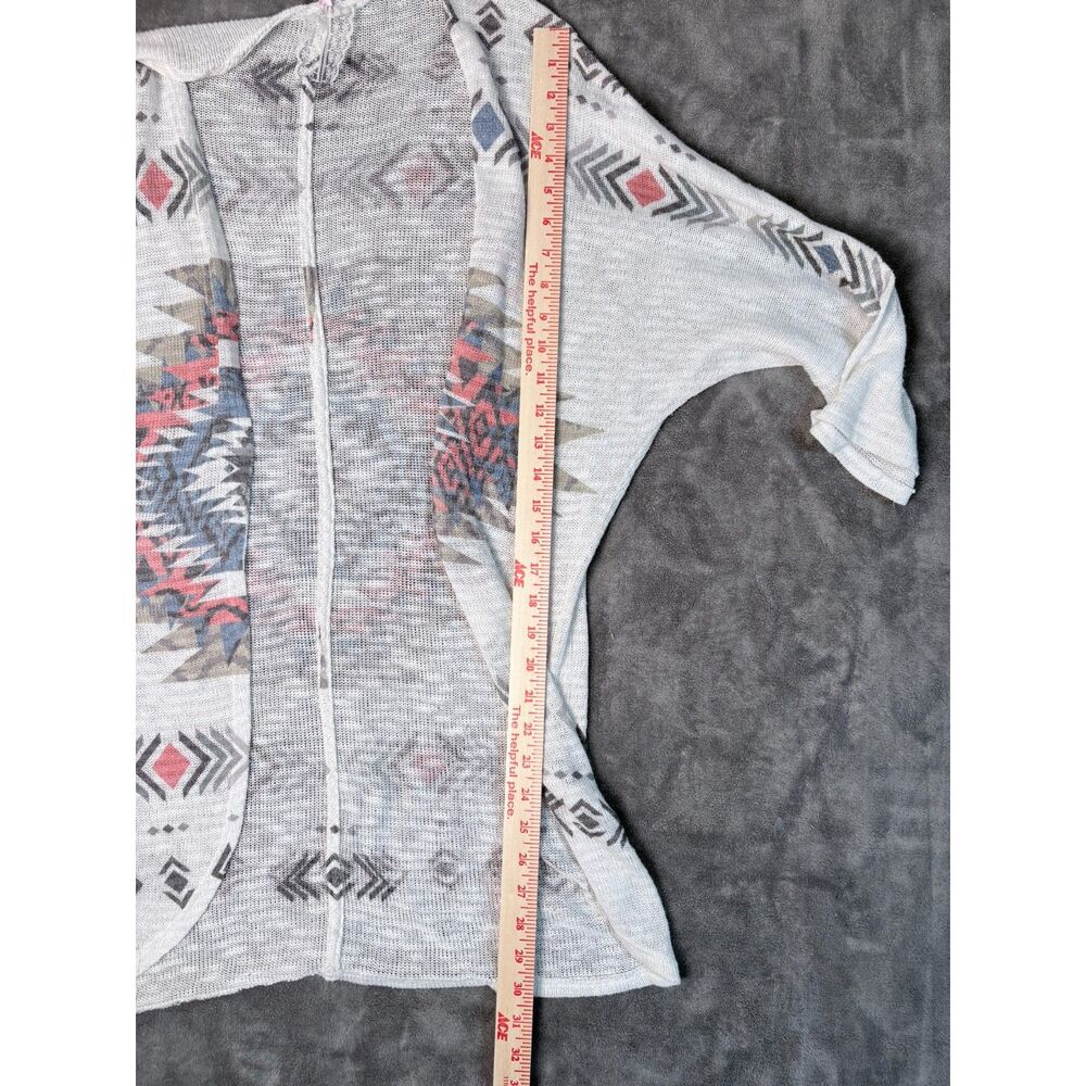 Mauve Aztec Print Open Front Lightweight Sweater … - image 4